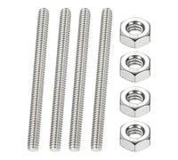 PATIKIL Varilla Roscada Totalmente 1/4"-20 UNC Longitud 80mm Acero Inoxidable 304 Tornillos Largos De Roscado Derecho Con Tuercas Para Abrazaderas De Tuberías Colgadores Y Pernos U 4Pcs