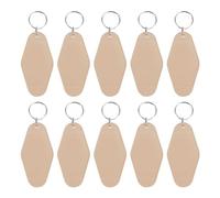 PATIKIL Vintage Motel Llavero, 10 Paquete en Blanco Hotel Llaveros Rombo Retro Clave Etiqueta para DIY Manualidades Adornos Mochila Equipaje Etiquetas Etiquetas, Caqui