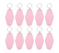 PATIKIL Vintage Motel Llavero, 10 Paquete en Blanco Hotel Llaveros Rombo Retro Clave Etiqueta para DIY Manualidades Adorno Mochila Equipaje Etiquetas Etiquetas, Claro Rosa