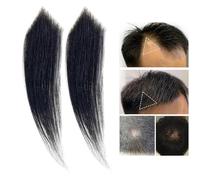 Patillas De Cabello Humano Real LíNea Del Cabello En La Frente,Parches Invisibles Flequillo De Una Pieza Para Hombres Y Mujeres Pegatinas De Peluca Invisibles(2PCS 15CM,3x3x2)