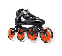 Patillas de Velocidad en Línea Profesionales, Zapatos De Patinaje de Fibra de Carbono de 4 Ruedas Patines de Una Sola Fila, Patineta Recta de Alta Velocidad de Rendimiento Al Aire Libre,Negro,EU37