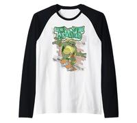 Patín clásico retro Megamix de TMNT, Mikey, Ninja Turtles, años 80 y 90 Camiseta Manga Raglan