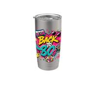 Patín de ruedas Boombox con cinta de casete retro vintage de los 80 Vaso térmico de acero inoxidable de doble pared