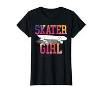 Patín de skate vintage con diseño de chica patinadora Camiseta