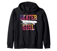 Patín de Skate Vintage con diseño de Chica Patinadora Sudadera con Capucha
