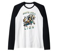 Patina como un león Camiseta Manga Raglan
