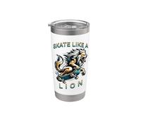 Patina como un león Vaso térmico de acero inoxidable de doble pared