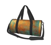 Pátina de Cobre Rica de Moda metálica, Bolsa de Viaje de Gran Capacidad, Bolso Redondo, Bolsa de Viaje Deportiva, Bolsa de Mano, Bolsa de Fitness