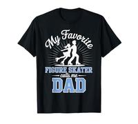 Patinador artístico Papá Patinaje sobre Hielo Hija Hijo Mi Favorito Azul Camiseta