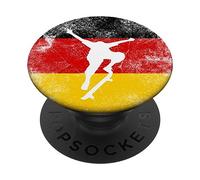 Patinador de la bandera alemana PopSockets PopGrip Adhesivo