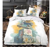 Patinador en el aire Funda de Edredón Juego de 3 Piezas Estampado 3D Cierre de Cremallera Oculta incluye Fundas de Almohada Antibacteriana calle urbana Funda Edredon for Adultos Single（135x200cm）