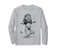 Patinador Skater León Divertido Animal Skateboarding Manga Larga