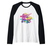 Patinadora sobre Ruedas Roller Girl, Bonito y Colorido, Retro Camiseta Manga Raglan