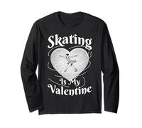 Patinaje Artístico Es Mi San Valentín Mujer Patinadora sobre Hielo Chica Cor Manga Larga
