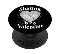 Patinaje Artístico Es Mi San Valentín Mujer Patinadora sobre Hielo Chica Cor PopSockets PopGrip Adhesivo