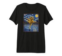 Patinaje artístico Golden Retriever Art Ice Skater Dog Camiseta Premium