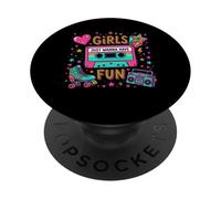 Patinaje de Casete Retro para Chicas de los 80 Que Solo Quieren divertirse PopSockets PopGrip Adhesivo