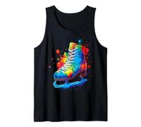 Patinaje de Hielo Splash Art - Diseño Deportes de Invierno Acuarela Camiseta sin Mangas