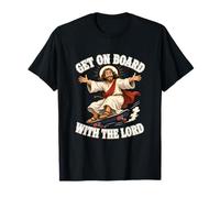Patinaje Jesús Skateboard Cristo Subir a Bordo con el Señor Camiseta