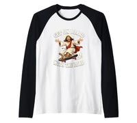 Patinaje Jesús Skateboard Cristo Subir a Bordo con el Señor Camiseta Manga Raglan