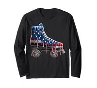 Patinaje Patinador Derby Bandera Americana USA Drip Graffiti Manga Larga