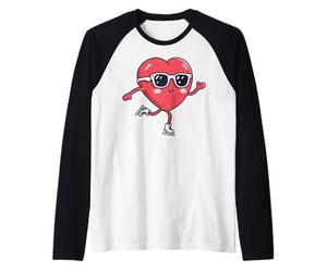 Patinaje sobre Hielo Corazón Patinador sobre Hielo Patinaje artístico Día de San Camiseta Manga Raglan