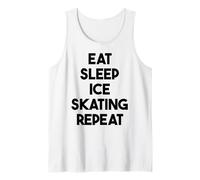 Patinaje sobre Hielo Divertido - Comer Dormir Patinaje sobre Hielo Repite Camiseta sin Mangas