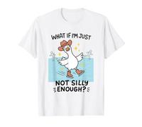 Patinaje sobre Hielo Ganso no es lo Suficientemente Tonto Divertido Camiseta gráfica económica, Hombre, Blanco, M