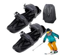 Patinaje sobre nieve, esquís cortos - Patines de hielo - Accesorio de esquí antideslizante con bolsa para el, esquís cortos multifuncionales ajustables para hombre mujer senderismo invierno y