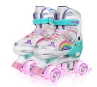 Patines 4 Ruedas Niñas y Niños Patines Linea con Todas Las Ruedas iluminadas, Patines en línea para niños para Uso en Interiores y Exteriores (L)