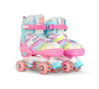 Patines 4 Ruedas Niños con Luces OLSSON Blossom - Talla Ajustable (28-35) Mediante botón - Rodamientos ABEC 7 de Carbono - Chasis Resistente - Sujeción Regulable Velcro (32-35)