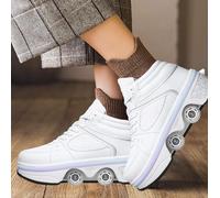 Patines ajustables 2 en 1 multiusos con luces LED, 4 ruedas para patinaje, fiestas, discoteca y baile, adecuados para varias edades