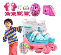 Patines ajustables, patines para principiantes, patines ajustables de puntos para principiantes: niños de 3 a 8 años Patines con ruedas ligeras para pista de patinaje, parque infantil