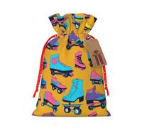 Patines coloridos con estampado de 4.7 x 6.9 pulgadas, cierre de cordón, para Navidad, aniversarios, cumpleaños