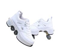 Patines Convertibles 2 en 1 | Patines Retráctiles para Niñas Unisex | Zapatillas Ligeras de 4 Ruedas para Niños y Mujeres | Exteriores con Ruedas(42)