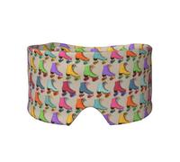 Patines de colores,Máscara para ojos con bloqueo de luz y protección ocular completa para dormir, orejeras y ojos.