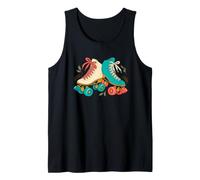 Patines de Cuatro Ruedas Coloridos Arte recreativo Patinador Camiseta sin Mangas