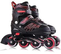 Patines de ruedas ajustables para niños, aptos para principiantes, con 4 ruedas, de 6 a 14 años