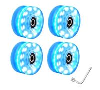 Patines de ruedas de doble hilera con luz de alto destello, ruedas brillantes, patines for hielo seco, ruedas brillantes, ruedas for patinaje sobre hielo para Parques, Pistas de Patinaje(Blue lightx4P