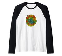 Patines de ruedas Diseño Floral Skaters Obra de arte Camiseta Manga Raglan