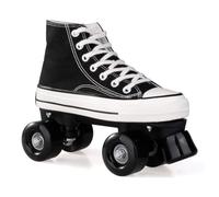 Patines de ruedas para hombres y mujeres, de piel para adultos, transpirables, diseño retro, patines de lona para discoteca y actividades divertidas