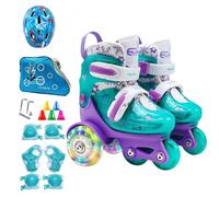 Patines de Ruedas para niños con Ruedas iluminadas - Zapatos de Patinaje para Principiantes de Puntos para Edades de 3 a 8 años con diseño de Equilibrio Estable | Patines de Entrenamiento ajustab