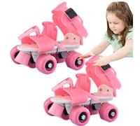 Patines de Ruedas para niños: diseño de Doble, Zapatos de Patinaje Ajustables, Botas duraderas al Aire Libre, cómodas patinetas para Principiantes, Equipo de Aprendizaje Seguro y Elegante |