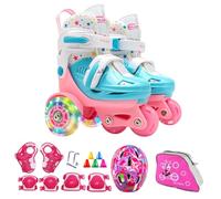 Patines de Ruedas para niños, para Principiantes, de Puntos, para niños de 3 a 8 años, con Ruedas Luminosas para Patinaje sobre Hielo, Parque Infantil, Regalo de cumpleaños, Deportes de Interior