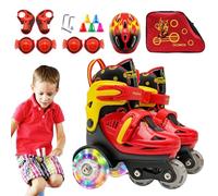 Patines de ruedas para niños, Patines de ruedas de tres puntos - Patines de ruedas ajustables de tres puntos para principiantes - Patines de ruedas para niños de 3 a 8 años con ruedas iluminadas para