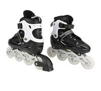 Patines de ruedas para niños, tallas ajustables para niños, de 3 a 9 años, luces divertidas para principiantes, para interior y exterior (negro, S (27-32))