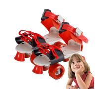 Patines de ruedas para niños, zapatos de cuatro ruedas con correas ajustables | recreación al aire libre, diseño de doble resistente al desgaste, sin necesidad de quitarse los zapatos para