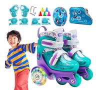 Patines de Ruedas para Principiantes, Patines de Puntos, para niñas y niños de 3 a 8 años, con Equipo de Seguridad para Parque Infantil, Gimnasio