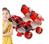 Patines de ruedas Quad Roller | Patines de patinaje cuádruples ajustables, doble de 4 ruedas, sin necesidad de quitar los zapatos, ocio al aire libre para principiantes, adolescentes y