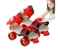 Patines De Ruedas Quad - Zapatillas De Ruedas Quad | Patines De Ruedas Ajustable Con 4 Ruedas Y Diseño De Doble , No Necesito Quitar Zapatos, Patines De Cuatro Retro De Ocio E